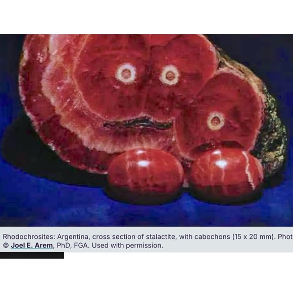 Pendant stone - red rhodochrosite, gold filled bail, natural raspberry color - Picture 3 of 3